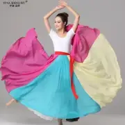 Belly Dance One-piece Lace-up Chiffon Eight Colors Waist Wrap Skirt 720 Degree