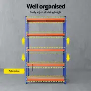 5-Tier 1.8M Garage Shelving Warehouse Rack Durable Adjustable Shelf Organising
