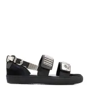 Pattern flat sandals 40 black