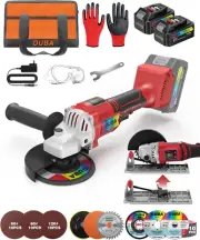 Cordless Angle Grinder Tool Set, 21V Power Angle Grinder, 2X 4.0Ah Battery, Meta