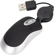 USB Corded Mini Travel Optical Wired Mouse, Mini Mouse Fashionable Glossy 68cm Retractable Cord Plug and Play for Tablet PC Laptop