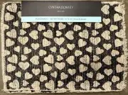 Cynthia Rowley Black Tan Natural Hearts Cloth Placemats Set Of 4