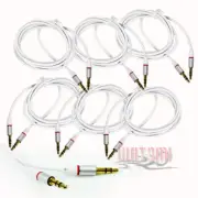 6X 3.5MM AUX MALE AUDIO EXTENSION CABLE CORD WHITE FOR GALAXY S4 S3 NOTE 3 NEXUS