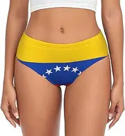 [SAAKE] Flag of Venezuela Print Women's Briefs XS S M L XL XXL 3XL 4XL Plus Size Briefs Bikini Ladies Underpants, Black, Medium