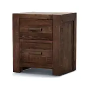 Catmint Bedside Tables 2 Drawers Storage Cabinet Shelf Side End Table Grey Stone