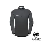 【MAMMUT 長毛象】AEGILITY HALF ZIP LS 立領半拉鍊長袖排汗衣 幻影黑/白 男款 #1016-00730