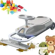 Kids Cleaning Go Kart, Multi-Function Portable Go Kart with Cool Lights and Removable Mop Head, 12V45A Large Battery and Electrically Controllable Speed, Ride On Go Carts with 360° Steering Wheel