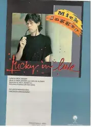 MICK JAGGER-LUCKY IN LOVE SHEET MUSIC-THE ROLLING STONES-PIANO/V/GUITAR-1985-NEW