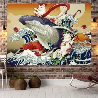 在飛比找蝦皮購物優惠-[熱賣]特價 刺青#日式海浪魚浮世繪墻壁裝飾品墻上掛件宿舍家