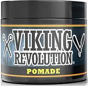 Viking Revolution Pomade for Men 4oz - Firm Strong Hold & High Shine for Classic Styling - Water Based & Easy to Wash Out (Firm, 1 Pack)