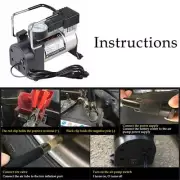 Heavy Duty Portable Air Compressor Car Tire Inflator Electric Pump Auto 12V HOTN