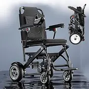 Lightweight Foldable Electric Wheelchair for Adults, Motorized Power Wheelchair,Weighs only 21lbs, Ultralight Carbon Fiber, Detachable Battery 6/10/20ah for Travel and Outdoor Use(6a)