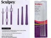 Sculpey Etch 'n Pearl - Oven Bake Polymer Clay - Double Ended Set of 3 Skewers