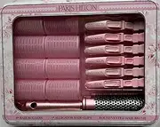 Hair Styling Set, 8 Rollers, 7 Alligator Clips, Round Vented Brush, Pink
