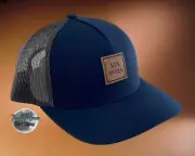 New RVCA All The Way Curved Navy Mens Snapback Trucker Hat Cap