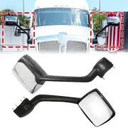 Aostirmotor Chrome Hood Mirrors Fit for 2013-2020 Kenworth T680 Pair Hood Mir...