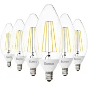 Sunco 6 Pack LED B11 Light Bulb Dusk to Dawn Candelabra, 5W Equivalent 40W, C...