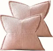 Throw Pillow Cover Cushion Covers Pillow Case, Square Rectangle 40x60 40x80 65x65 cm Home Decorations for Sofa Couch Bed Chair, Corduroy Soft Decorative(A9,2 Pieces 50x50cm)