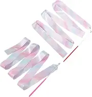 [Kisangel] 2pcs Lightweight Gymnastics Ribbons Soft Polyester Streamers for Dance Performing Art Supplies Red