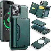Protective Case Compatible with iPhone 15 Plus Case Wallet with Credit Card Holder,Magnetic Detachable Wallet Case [Compatible with & RFID Blocking] Tri-fold Wallet Kickstand Protective Cover Case She