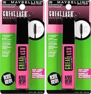 Maybelline New York Great Lash Washable Mascara Makeup, Blackest Black, 2 Count