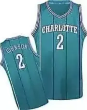 Larry Johnson #2 Hornets Blue On Court Replica Jersey Men's