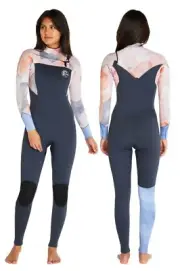 Oneill Ladies Bahia Chest Zip Full 3mm 2mm Gunmetal Desert Bloom