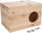 Large Bird Breeding Box, Natural Safety Wood Pets Animal Chinchilla Squirrel Mating Breeding Box Nesting House Cage