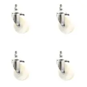 4 Inch 316SS Nylon Wheel Swivel ½ Inch Threaded Stem Caster Set Service Caster