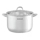 13-Quart Stainless Steel Stockpot w/Tempered Glass Lid - Heavy-Duty, Food-Gra...
