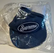 Supreme Terry Mesh Back 5-Panel Cap Navy / White SS24 NEW In Hand Trucker Hat