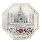 18" Taj Mahal Replica Inlaid Coffee Table Marble Luxurious Home Furniture Decor