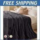 Stylish Faux Fur and Sherpa Throw Blanket, King 108x90 - Ideal Gift for Women