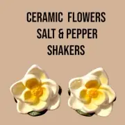 Mini ceramic flowers salt and pepper shakers