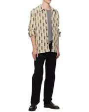 Elastic waist-trimmed casual pants IT52,IT44,IT46 black