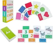 58 Pcs Toddler Learning Flash Cards Alphabet Sight Words Flash Cards,Letters, Colors,Shapes,Numbers,Animals Flashcards for Preschool Kindergarten Toddlers Kids Gifts