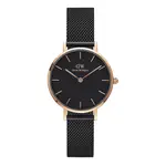 【DANIEL WELLINGTON】PETITE 36MM寂靜黑米蘭金屬錶 DW手錶DW00100307