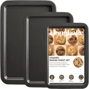 HONGBAKE Ceramic Baking Sheet Pan Set, Cookie Sheet for Oven, Bakeware Sets with