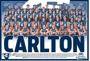 CARLTON 2024 AFL FOOTBALL TEAM PLAYER POSTER,BIG 420mm, BARGAIN,3