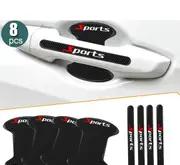 8pcs Car Door Handle Bowl Sticker Protector Anti Scratch Cover Accessories Black