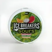 Ice Breakers Sours Sugar Free Mints SOUR WATERMELON APPLE TANGERINE 1.5 oz