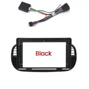 9 Inch Frame Auto Radio Fascia For Fiat 500 2007-2015 Multimedia player Frame Dashboard Bezel Panel 2 Din Head Unit Installation BLACK AN CANBUS