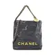 CHANEL 22 Mini Handbag菱格紋縫線亮面小牛皮肩背包(灰色)