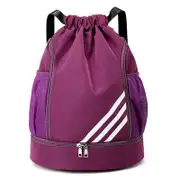 Sports Gym Drawstring Backpack With Side Pocket Sports Gym Bag For Women Men,100% Brand New Purple