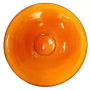 Achla Designs Hand Blown Glass Garden Birdbath with Miniature Stand, Mandarin