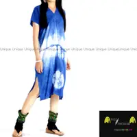 在飛比找蝦皮購物優惠-Unic＠泰國進口洋裝TD332『藍染🦋100%純棉🪴V領＿