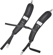 Backpack Shoulder Straps, Adjustable Replacement Shoulder Strap, Reflective Padded Bag Straps, Waterproof Shoulder Strap for Travel Camping Outdoor Sports (Black), Purse Strap