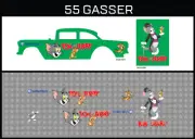 Hot Wheels(1/64),55 Gasser"Tom & Jerry"Waterslide,Printed WhiteFirst,Decals
