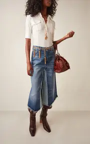 [Chloé] Patchwork Denim Bermuda Shorts
