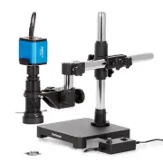 Amscope 0.7X-5X Zoom LED Microscope w 1-Arm Boom-Stand+1080P HDMI C-mount Camera